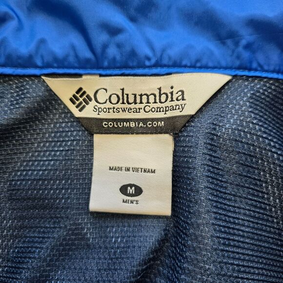 Columbia Mens Blue Navy Long Sleeve Full Zip Windbreaker Jacket Size M Pockets - Picture 5 of 7